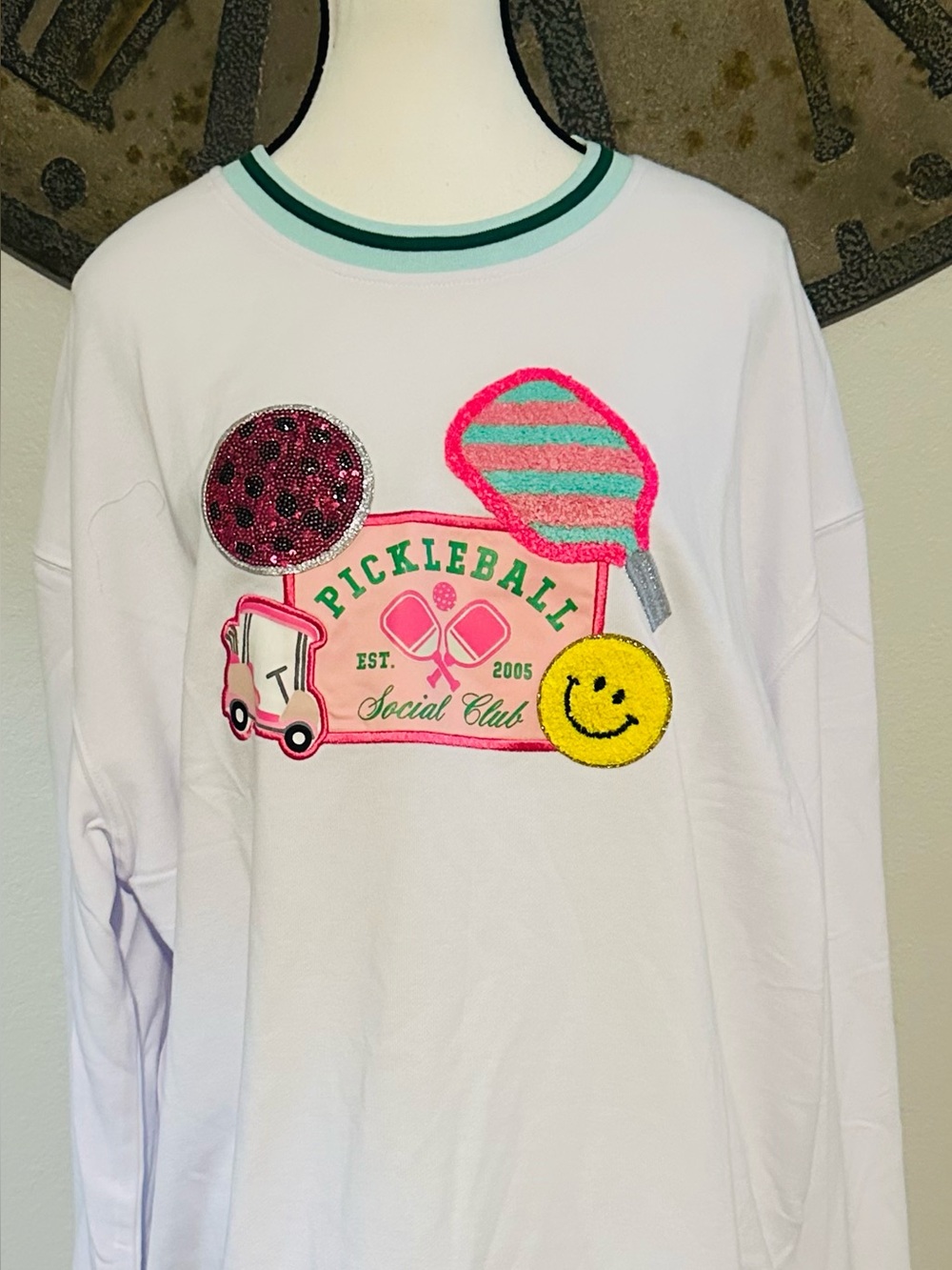Pickleball Social Club White Graphic Sweatshirt